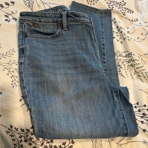 Talbots Flawless Slim Ankle Light/Med Wash High-Waisted Jeans, 14P, 26" Inseam